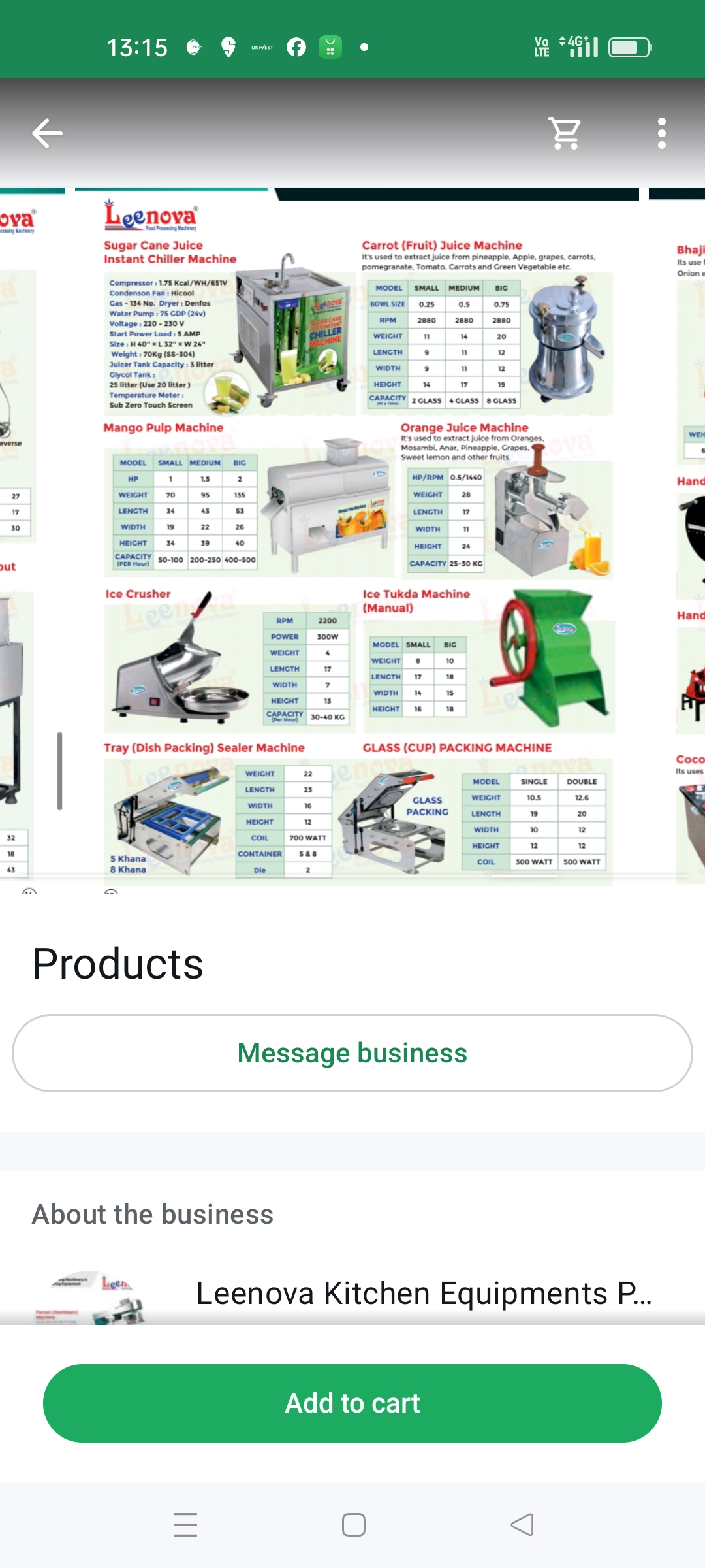 Food processing machinery 