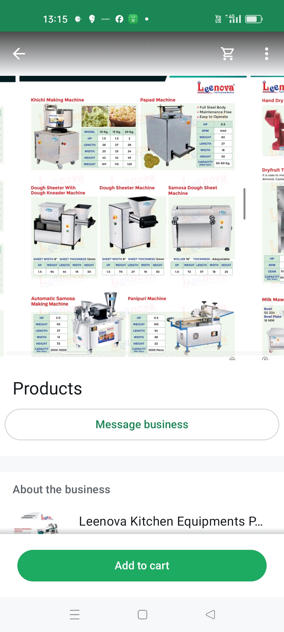 Food processing machinery 